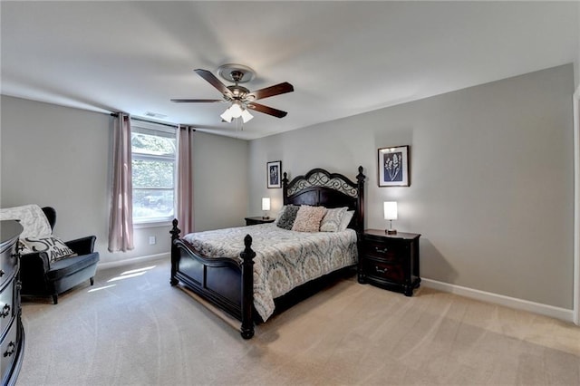 1595 Northcliff Trce, Roswell, GA 30076 - bedroom with light colored carpet, baseboards, and a ceiling fan