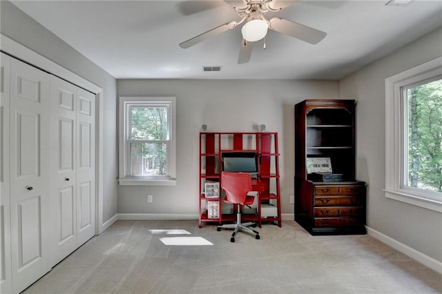 1595 Northcliff Trce, Roswell, GA 30076 - carpeted home office featuring plenty of natural light and baseboards