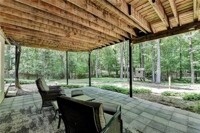 1595 Northcliff Trce, Roswell, GA 30076 - view of patio / terrace with fence