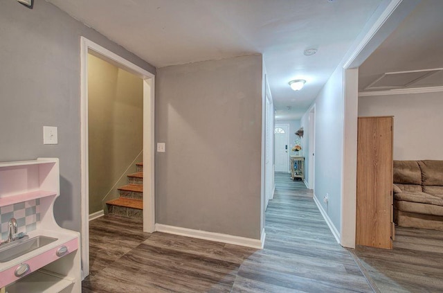 20 Friendship Rd, Euharlee, GA 30145 - corridor with wood finished floors and stairs