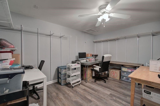 20 Friendship Rd, Euharlee, GA 30145 - office area with wood finished floors and a ceiling fan