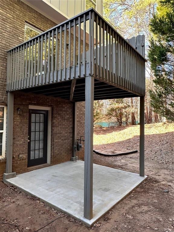 view of patio featuring a deck