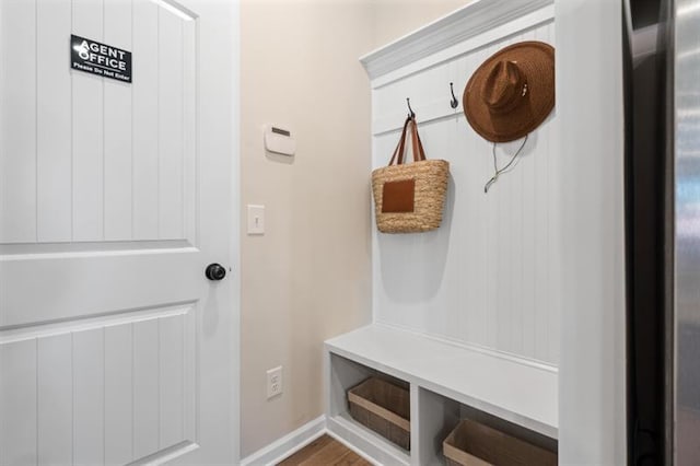 mudroom featuring baseboards