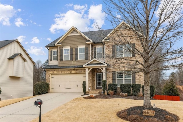 craftsman-style house featuring a garage