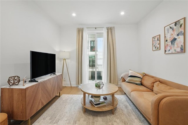 230 New St Unit 2102, Decatur, GA 30030 - living area featuring recessed lighting, light wood finished floors, and baseboards