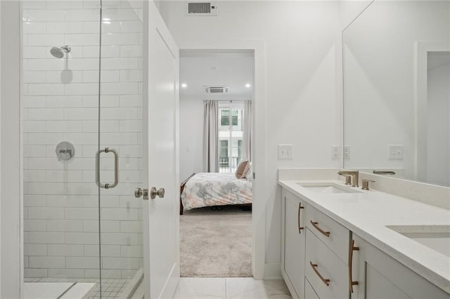 230 New St Unit 2102, Decatur, GA 30030 - ensuite bathroom featuring visible vents, a shower stall, a sink, baseboards, and ensuite bathroom