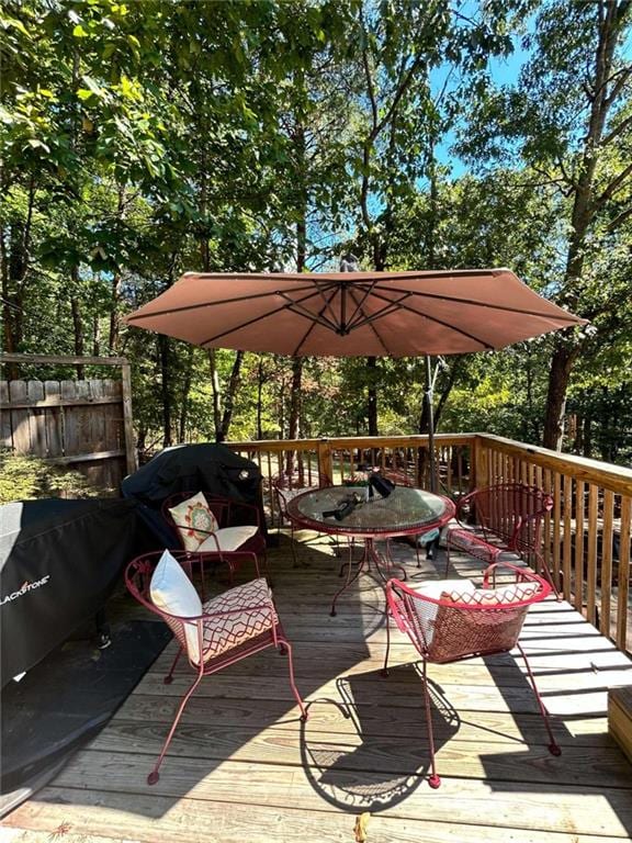 view of wooden deck