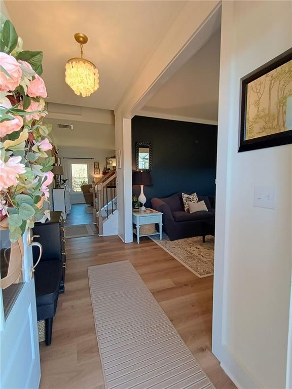 336 White Oak Way, Monroe, GA 30655 - entryway with stairway and light wood finished floors