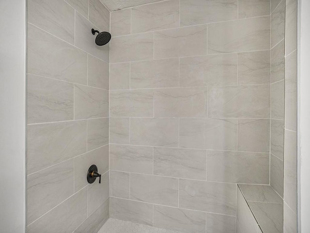 interior space with tiled shower