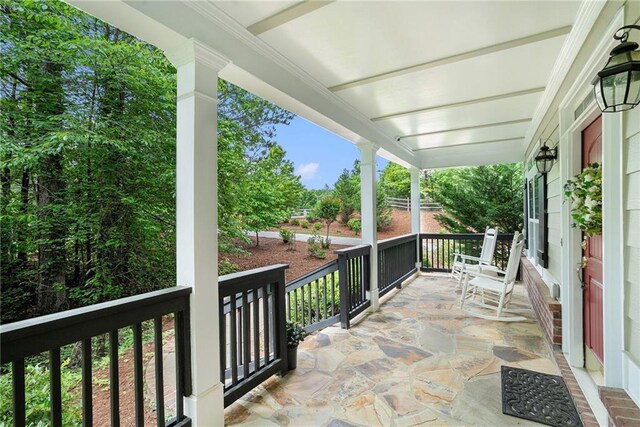 255 Heritage Creek Trl, Ball Ground, GA 30107 - view of patio featuring a porch
