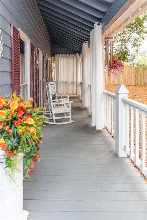 deck with covered porch