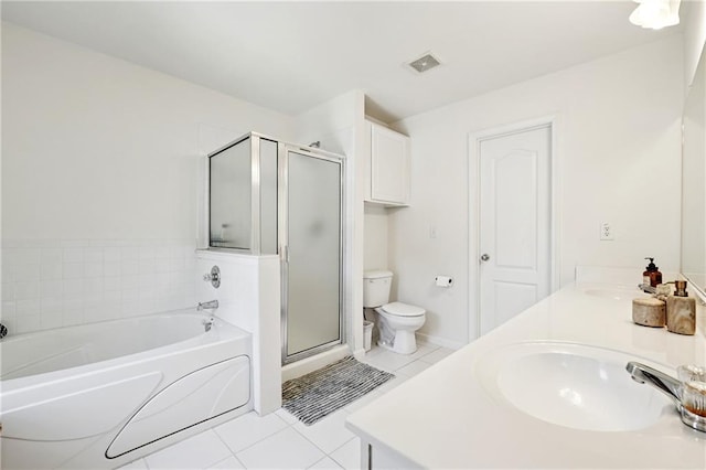 350 Eagle Tiff Dr, Sugar Hill, GA 30518 - full bath with tile patterned floors, a garden tub, a shower stall, and double vanity