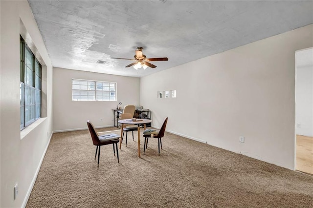14300 Veterans Memorial Hwy, Villa Rica, GA 30180 - dining space featuring carpet floors, ceiling fan, and baseboards