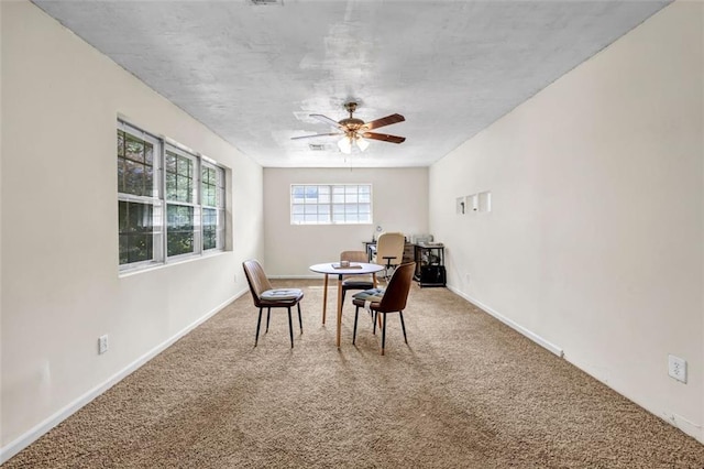 14300 Veterans Memorial Hwy, Villa Rica, GA 30180 - dining area featuring carpet, ceiling fan, and baseboards