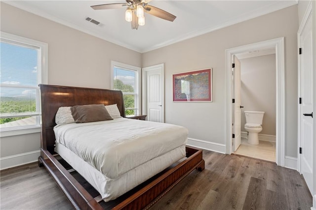 1656 Talking Rock Rd, Jasper, GA 30143 - bedroom with wood finished floors, baseboards, crown molding, and ensuite bathroom