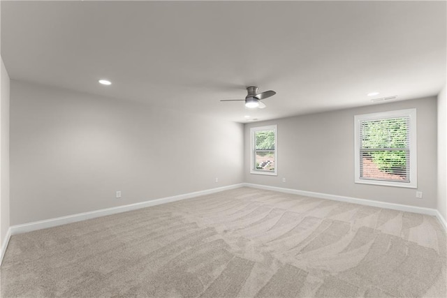 427 Dawson Pointe Pkwy, Dawsonville, GA 30534 - unfurnished room featuring baseboards, recessed lighting, light colored carpet, and a ceiling fan