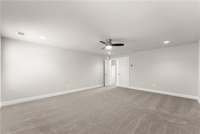 427 Dawson Pointe Pkwy, Dawsonville, GA 30534 - empty room with carpet flooring, baseboards, a ceiling fan, and recessed lighting