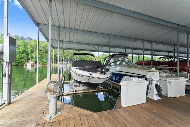 427 Dawson Pointe Pkwy, Dawsonville, GA 30534 - dock with boat lift and a water view
