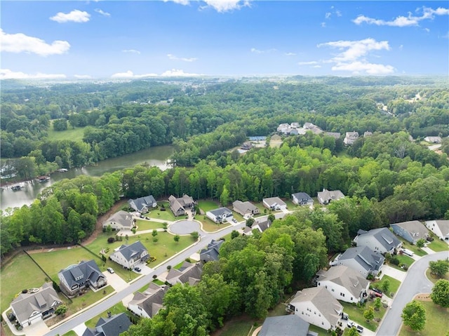 427 Dawson Pointe Pkwy, Dawsonville, GA 30534 - aerial view of residential area with a large body of water and a heavily wooded area