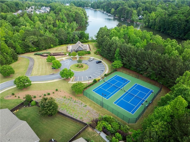 427 Dawson Pointe Pkwy, Dawsonville, GA 30534 - drone / aerial view of a large body of water and a heavily wooded area