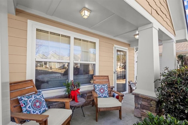 view of patio / terrace featuring covered porch