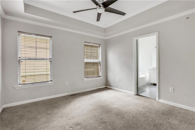2005 Chicago Ave NW, Atlanta, GA 30314 - carpeted empty room with ceiling fan and a tray ceiling