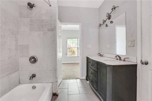 2005 Chicago Ave NW, Atlanta, GA 30314 - full bath with double vanity, tile patterned flooring, and bathtub / shower combination