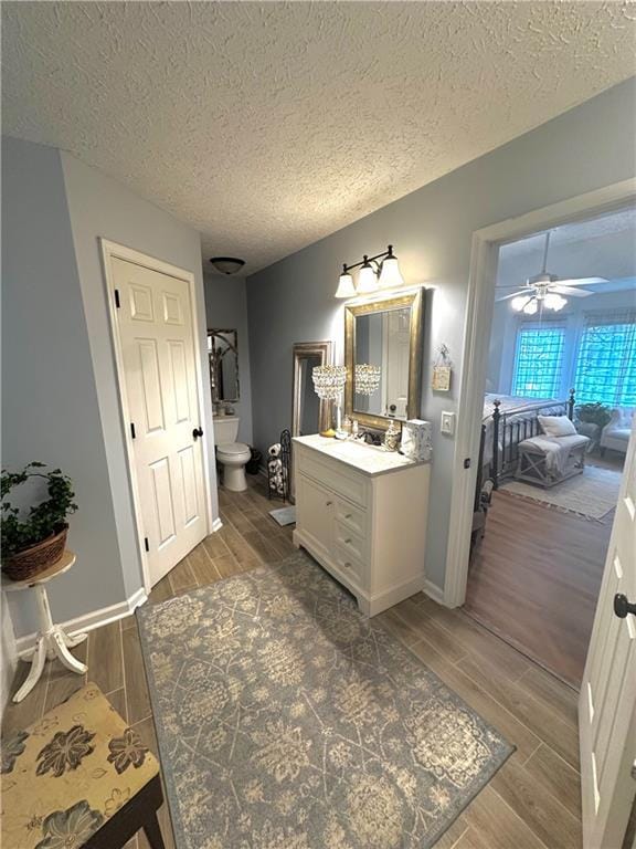 227 Bennett Farms Trl, Acworth, GA 30102 - full bathroom featuring wood finish floors, vanity, and a textured ceiling