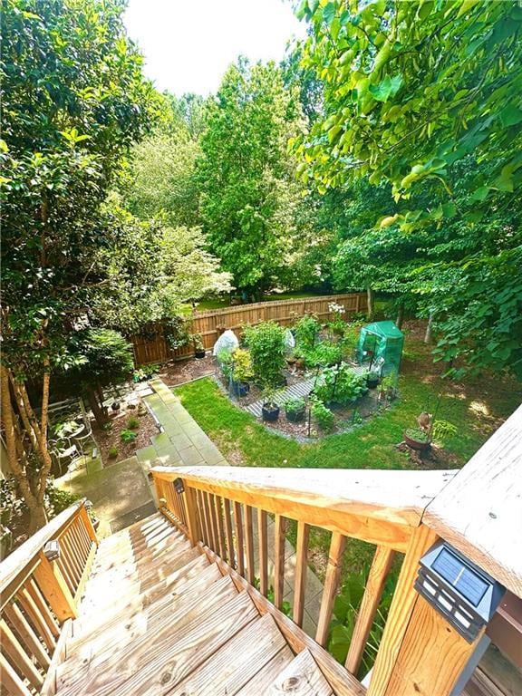 227 Bennett Farms Trl, Acworth, GA 30102 - wooden deck with a fenced backyard