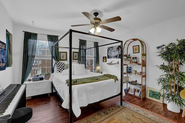2295 Hemrick Rd, Cumming, GA 30041 - bedroom featuring wood finished floors, radiator, and ceiling fan
