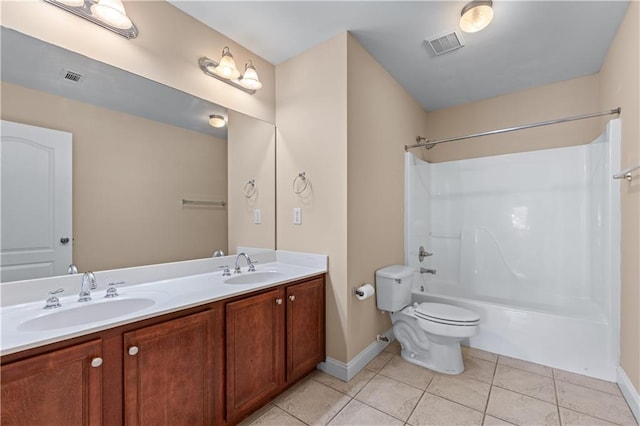 871 Windsor Creek Dr, Grayson, GA 30017 - bathroom featuring tile patterned floors, double vanity, and  shower combination