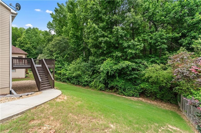 871 Windsor Creek Dr, Grayson, GA 30017 - view of green lawn with stairs and a deck