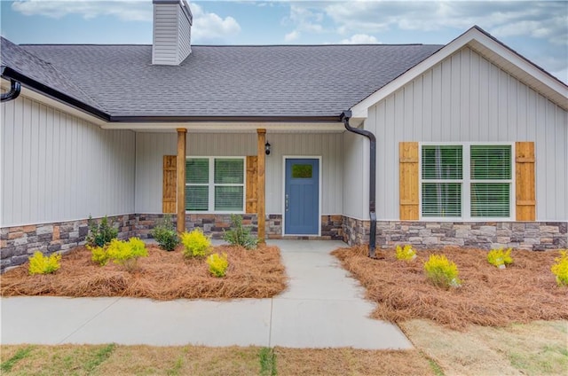 entrance to property with a porch