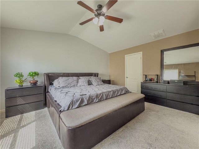 3318 Sardis Bend Dr, Buford, GA 30519 - bedroom featuring carpet, lofted ceiling, and ceiling fan