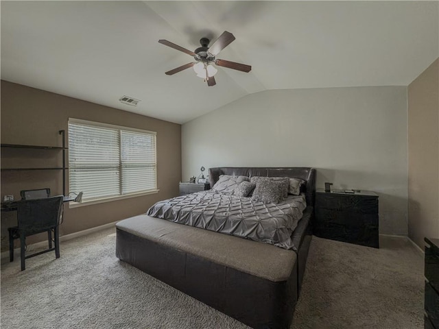 3318 Sardis Bend Dr, Buford, GA 30519 - carpeted bedroom featuring lofted ceiling, a ceiling fan, and baseboards