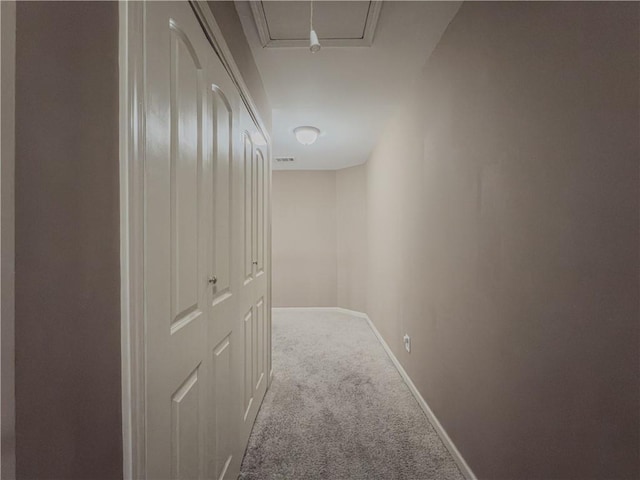 3318 Sardis Bend Dr, Buford, GA 30519 - hallway with carpet floors, attic access, and baseboards