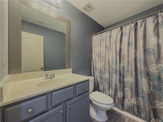 3318 Sardis Bend Dr, Buford, GA 30519 - bathroom with toilet, vanity, and a shower with curtain