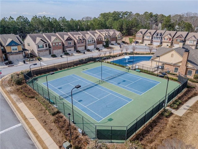 3318 Sardis Bend Dr, Buford, GA 30519 - view of tennis court featuring a residential view and fence