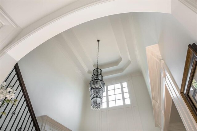 interior details with a notable chandelier