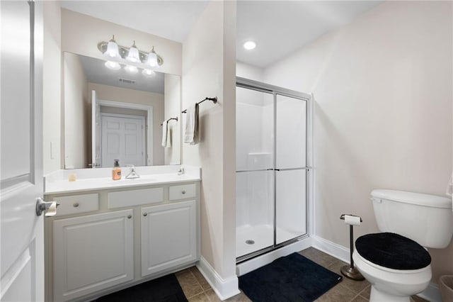 120 Chastain Rd NW Unit 1204, Kennesaw, GA 30144 - bathroom featuring toilet, a stall shower, baseboards, and visible vents