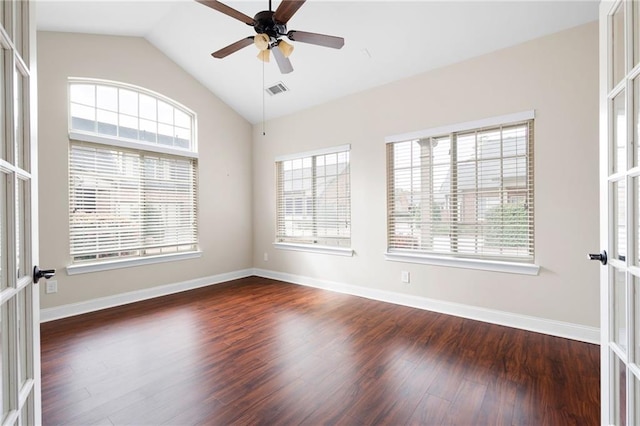 120 Chastain Rd NW Unit 1204, Kennesaw, GA 30144 - spare room featuring wood finished floors, baseboards, ceiling fan, and visible vents