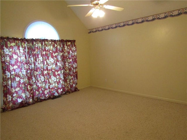 5820 Elm Tree Dr, Buford, GA 30518 - empty room featuring carpet flooring, lofted ceiling, and a ceiling fan