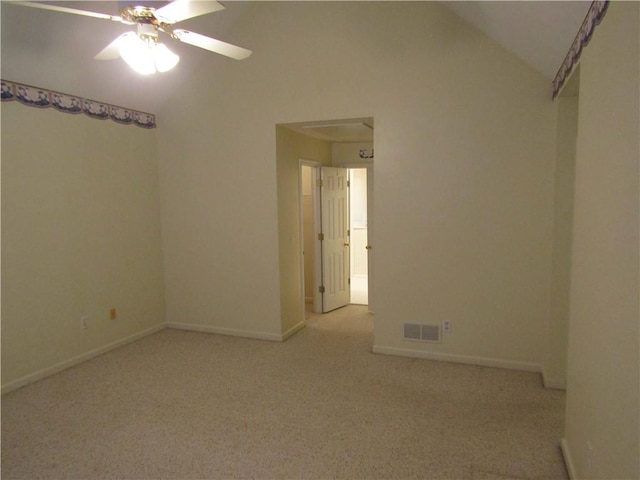 5820 Elm Tree Dr, Buford, GA 30518 - carpeted empty room with vaulted ceiling and a ceiling fan