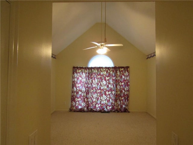 5820 Elm Tree Dr, Buford, GA 30518 - empty room with lofted ceiling, ceiling fan, and carpet