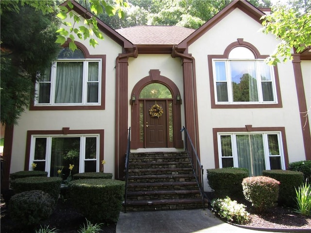 5820 Elm Tree Dr, Buford, GA 30518 - doorway to property with stucco siding
