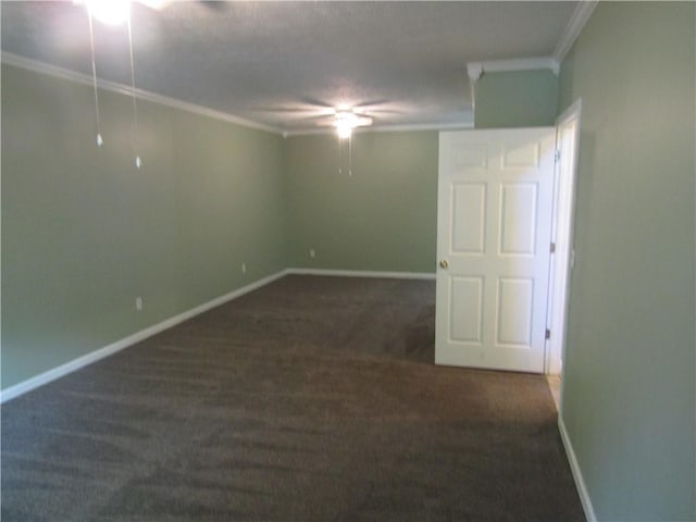 5820 Elm Tree Dr, Buford, GA 30518 - carpeted empty room featuring ceiling fan and ornamental molding