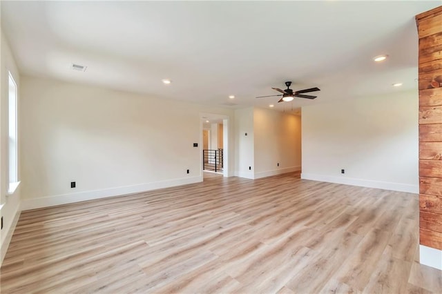 2808 S Arbor Dr, Gainesville, GA 30507 - spare room with ceiling fan, light wood finished floors, recessed lighting, and baseboards