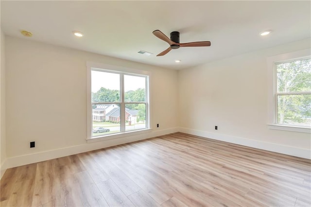 2808 S Arbor Dr, Gainesville, GA 30507 - spare room with light wood-type flooring, ceiling fan, baseboards, recessed lighting, and a smoke detector
