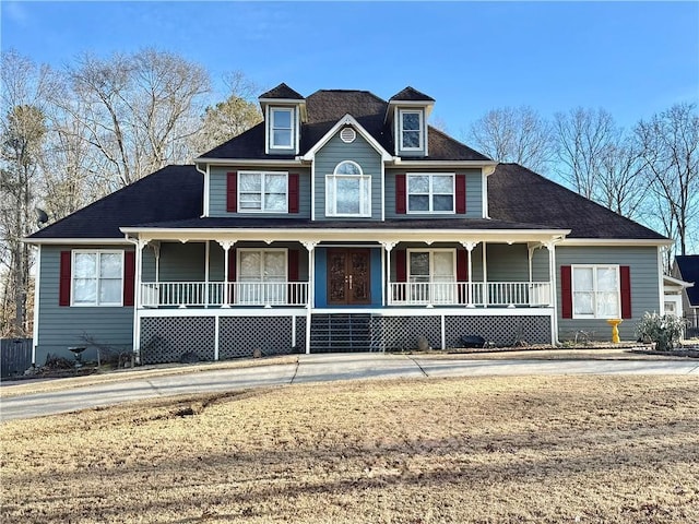 view of front of property with a porch