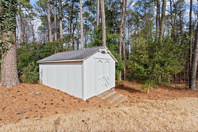 view of shed